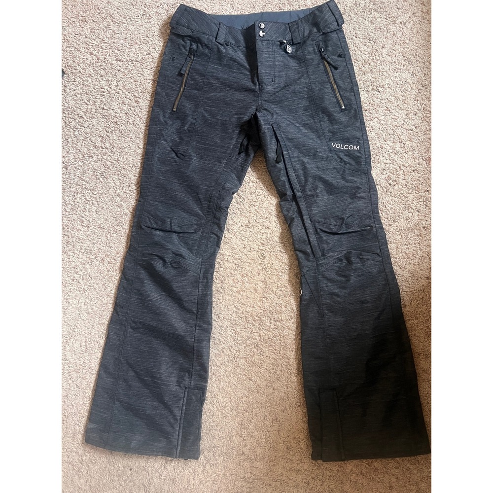 Volcom Modern Straight Snow Pants Grey Heather Waterproof 15k Womens Small SP
